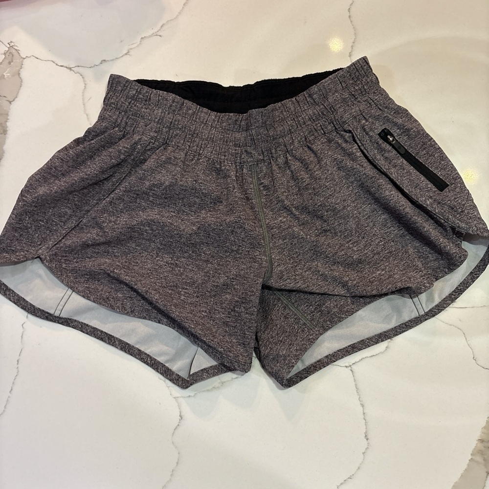 Lululemon Athletica Women's Black and Gray Athletic Shorts